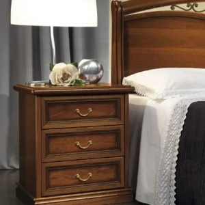 Camel Nostalgia Walnut Italian 3 Drawer Bedside Cabinet