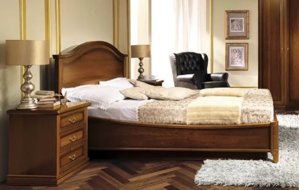 Camel Nostalgia Walnut Italian Gendarme 6ft Queen Size Bed