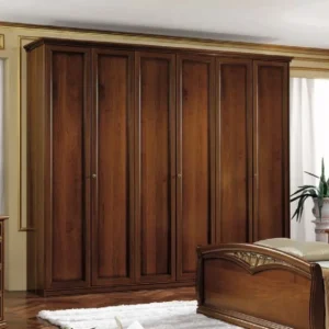 Camel Nostalgia Walnut Italian 6 Door Wardrobe