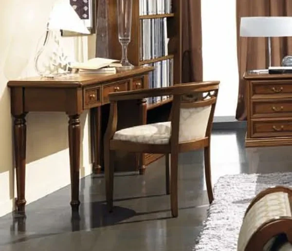 Camel Nostalgia Walnut Italian 3 Drawer Writing Desk