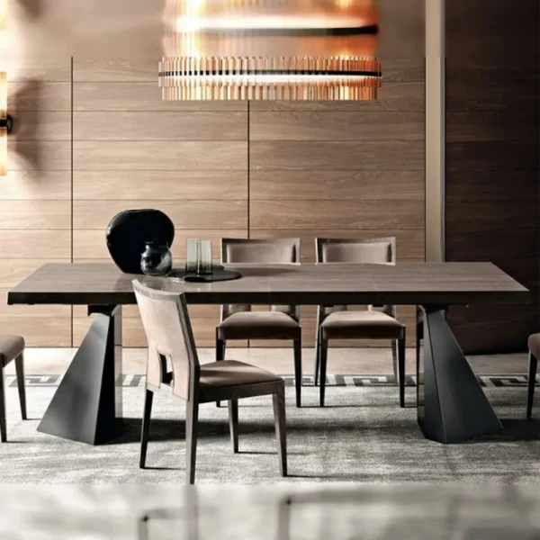 Modum Elite Silver Birch Italian Extending Dining Set with Ambra Dining Chairs