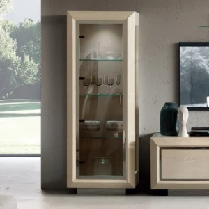 Modum Elite Sand Birch Italian 1 Door Vitrine