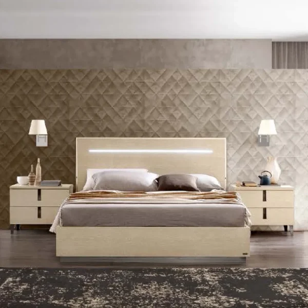Modum Ambra Italian Sand Birch Bed - Sizes Available