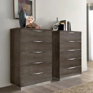 Modum Platinum Italian 5 Drawer Midi Chest