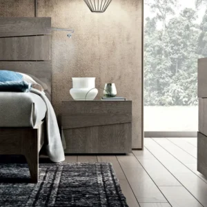 Modum Tekno Silver Birch Italian 2 Drawer Bedside Cabinet