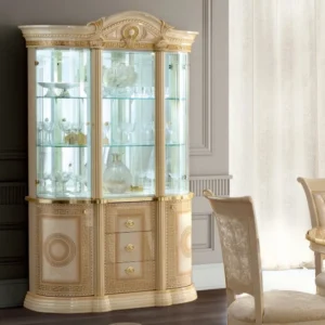 Camel Aida Ivory Italian 3 Door Display Cabinet