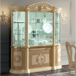 Camel Aida Ivory Italian 4 Door Display Cabinet