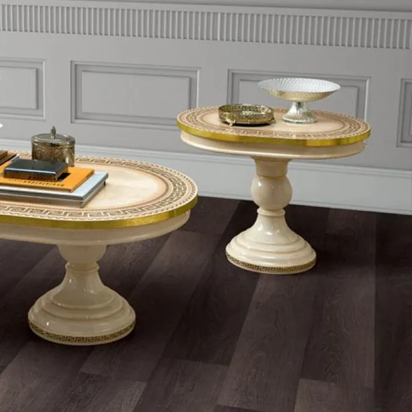 Camel Aida Ivory Italian Oval Lamp Table