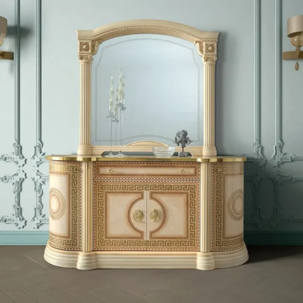 Camel Aida Ivory Italian Large Buffet Sideboard