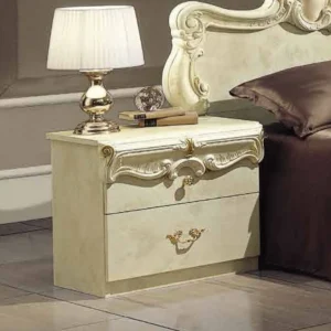 Camel Barocco Ivory Italian 2 Drawer Bedside Cabinet
