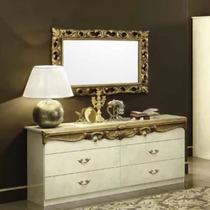 Camel Barocco Ivory and Gold Italian Double Dresser