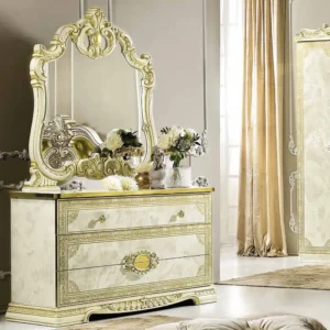 Camel Leonardo Italian Ivory Gloss and Gold Single Dresser