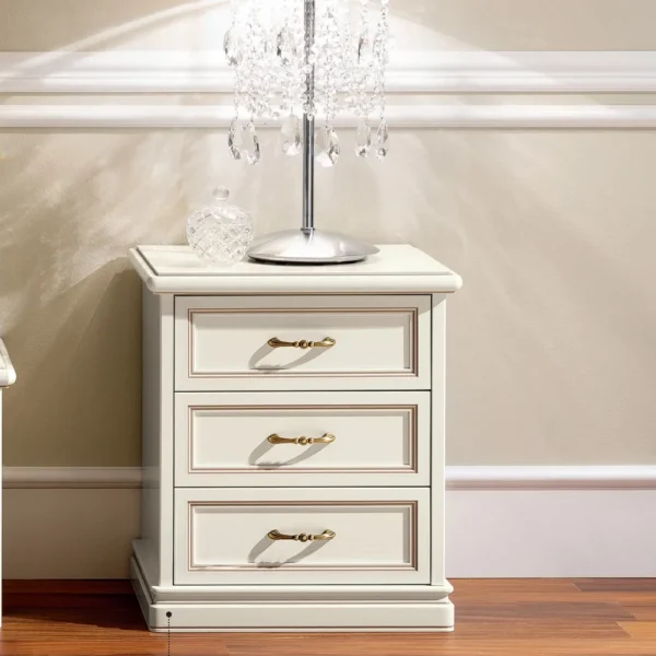 Camel Nostalgia Bianco Antico Italian 3 Drawer Bedside Cabinet