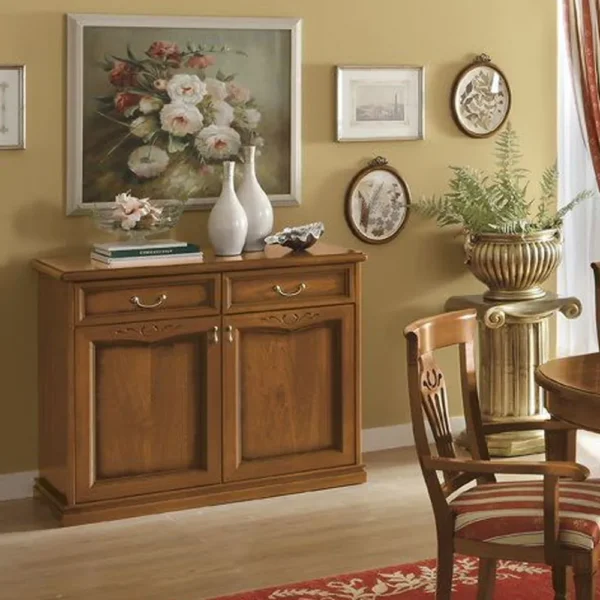 Camel Nostalgia Walnut Italian Small Buffet Sideboard