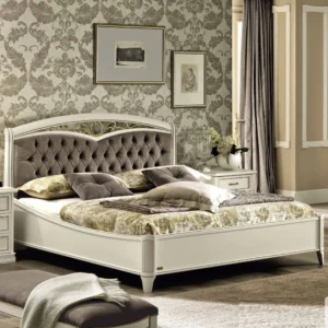 Camel Nostalgia Ricordi Italian Curvo Fregio Capitonne 6ft Queen Size Bed