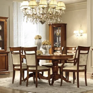 Camel Treviso Cherry Wood Italian Extending Dining Set with Chairs