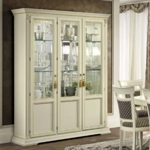 Camel Treviso White Ash Italian 3 Door Display Cabinet