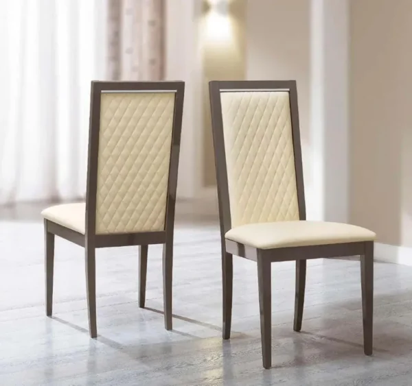 Modum Platinum Italian Ivory Upholstered Dining Chair