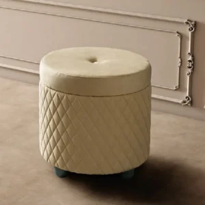 Modum Ambra Italian Sand Birch Round Pouff