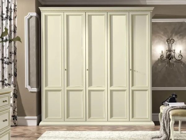 Camel Treviso White Ash Italian 5 Door Wardrobe