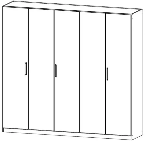 Rauch Essensa 5 Door Wardrobe in Oak and White - W 226cm - Image 2