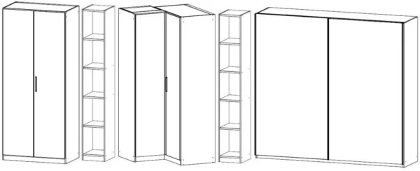 Rauch Essensa 6 Door L Shaped Wardrobe in Oak and White - W 483cm - Image 2