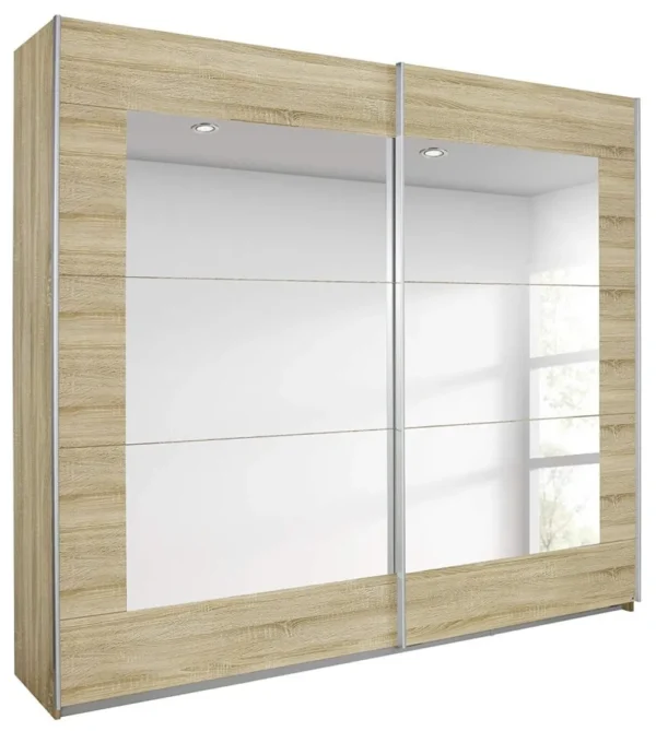 Rauch Alegro 2 Door Sliding Wardrobe in Sonoma Oak - 226cm