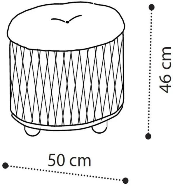 Modum Ambra Italian Sand Birch Round Pouff - Image 2