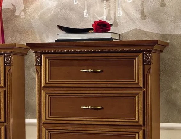 Camel Treviso Cherry Wood Italian 5 Drawer Midi Chest - Image 2