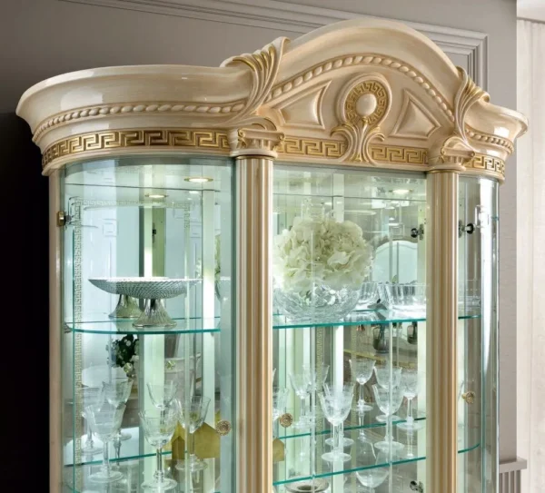 Camel Aida Ivory Italian 3 Door Display Cabinet - Image 2
