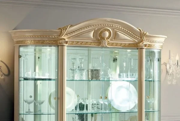 Camel Aida Ivory Italian 4 Door Display Cabinet - Image 2