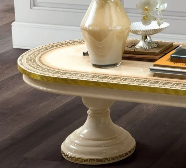Camel Aida Ivory Italian Oval Coffee Table - Image 2