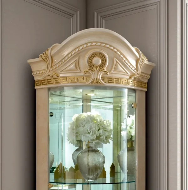 Camel Aida Ivory Italian Corner Dispaly Cabinet - Image 2