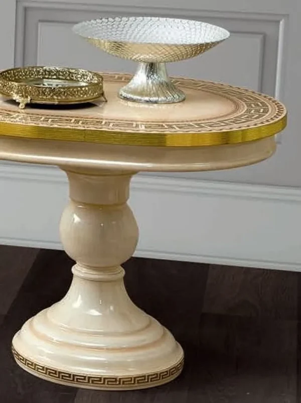 Camel Aida Ivory Italian Oval Lamp Table - Image 2