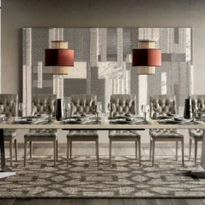 Modum Elite Sand Birch Italian 6-8 Seater Extending Dining Table