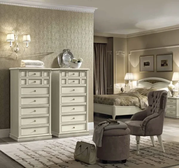Camel Nostalgia Bianco Antico Italian 7 Drawer Tall Chest - Image 2
