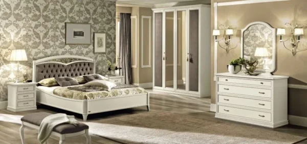 Camel Nostalgia Bianco Antico Italian Leather Padded Bench - Image 2