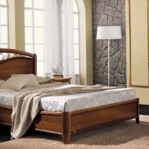 Camel Nostalgia Walnut Italian Curvo Fregio 6ft Queen Size Bed