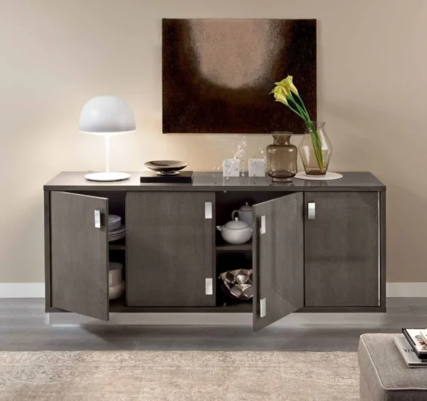 Modum Platinum Italian Silver Slim Large Buffet Sideboard - Image 2