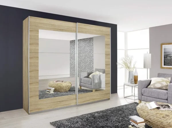 Rauch Alegro 2 Door Sliding Wardrobe in Sonoma Oak - 226cm - Image 3