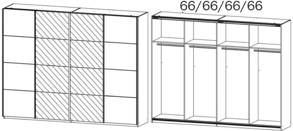 Rauch Syncrono 4 Door Mirror Sliding Wardrobe in Stirling Oak - W 271cm - Image 2