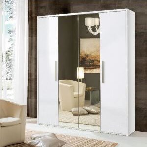 H2O Design Bella White Italian 4 Door Wardrobe