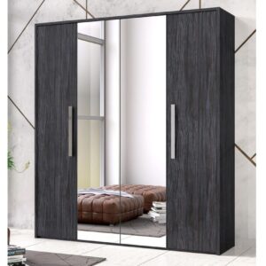 H2O Design Christine Grey Italian 4 Door Wardrobe