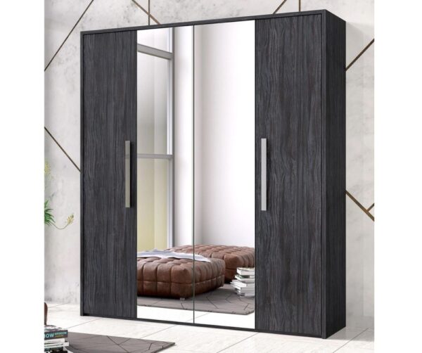 H2O Design Christine Grey Italian 4 Door Wardrobe