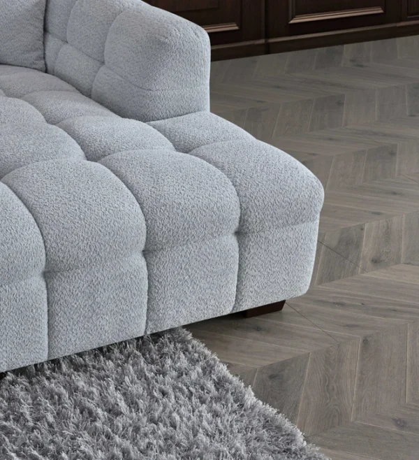 Aluxo Tribeca Corner Group in Pearl Boucle Fabric - Image 2