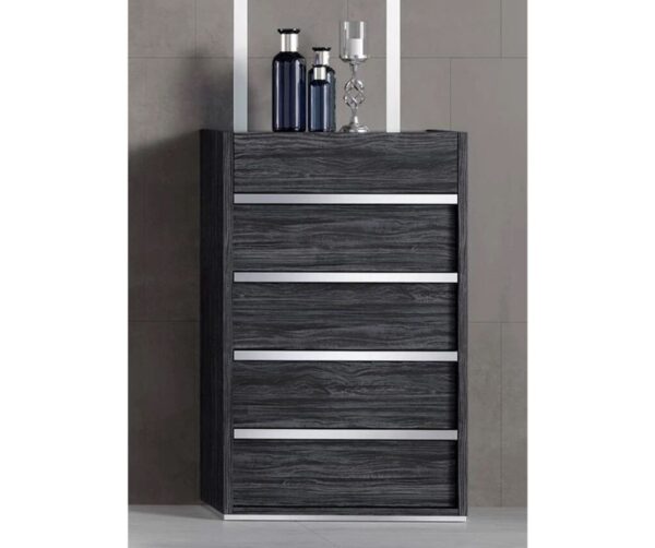 H2O Design Christine Grey Italian 5 Drawer Chest