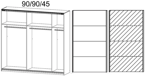 Rauch Quadra 2 Door Mirror Sliding Wardrobe in Sonoma Oak - W 226cm - Image 2
