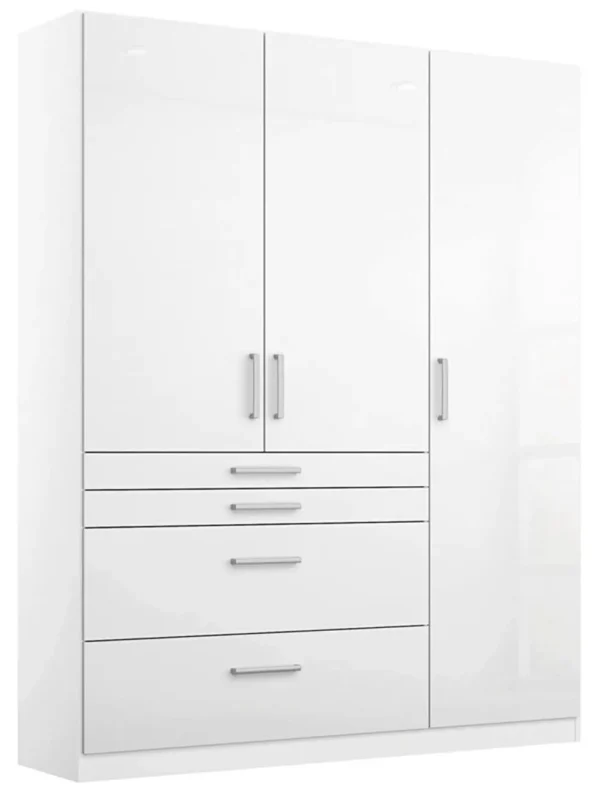 Rauch Homburg 3 Door Combi Wardrobe in White - 136cm