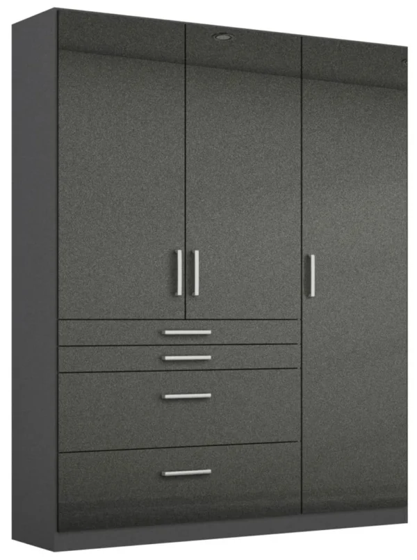 Rauch Homburg 3 Door Combi Wardrobe in Grey - 136cm