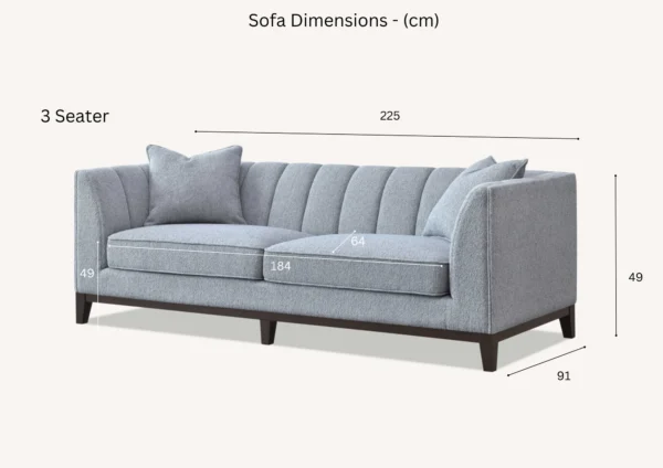 Aluxo Cooper 3 Seater Sofa in Dolphin Boucle - Image 2